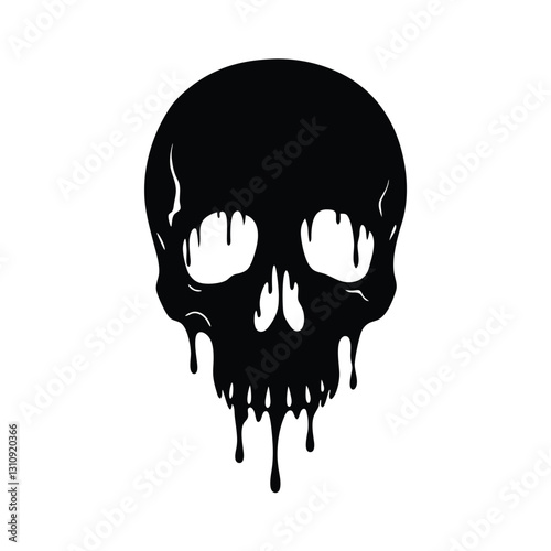 Skull Silhouette Vector Design.
