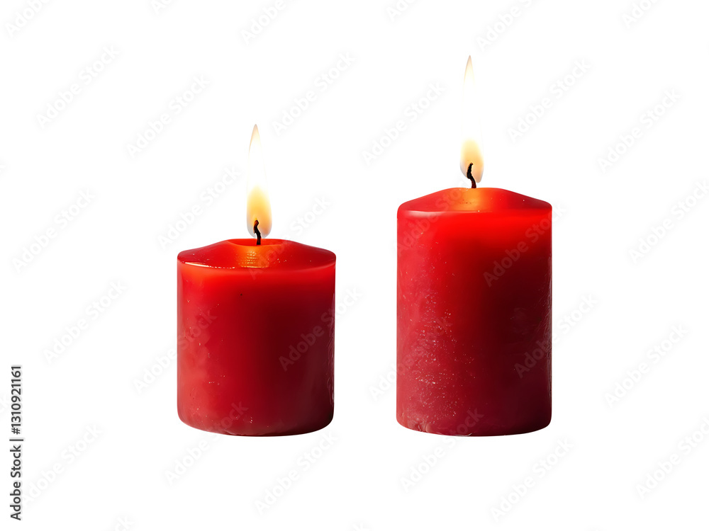 Burning candle, Cylindrical aromatic candle sticks with burning flames, Decorative candle set, Red candles with fire on transparent background Burning candle, Cylindrical aromatic candle sticks with burning flames, Decorative candle set, Red candles with fire on transparent background