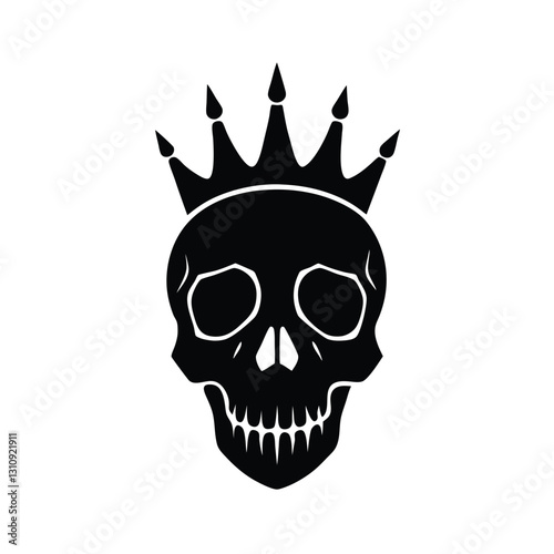 Skull Silhouette Vector Design.
