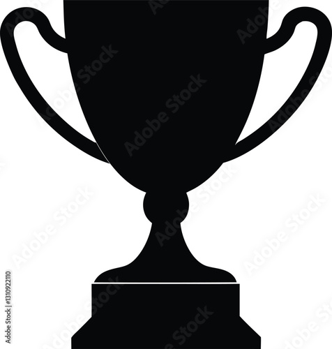 Trophy Cup black silhouette,winer Trophy cup vector illustration