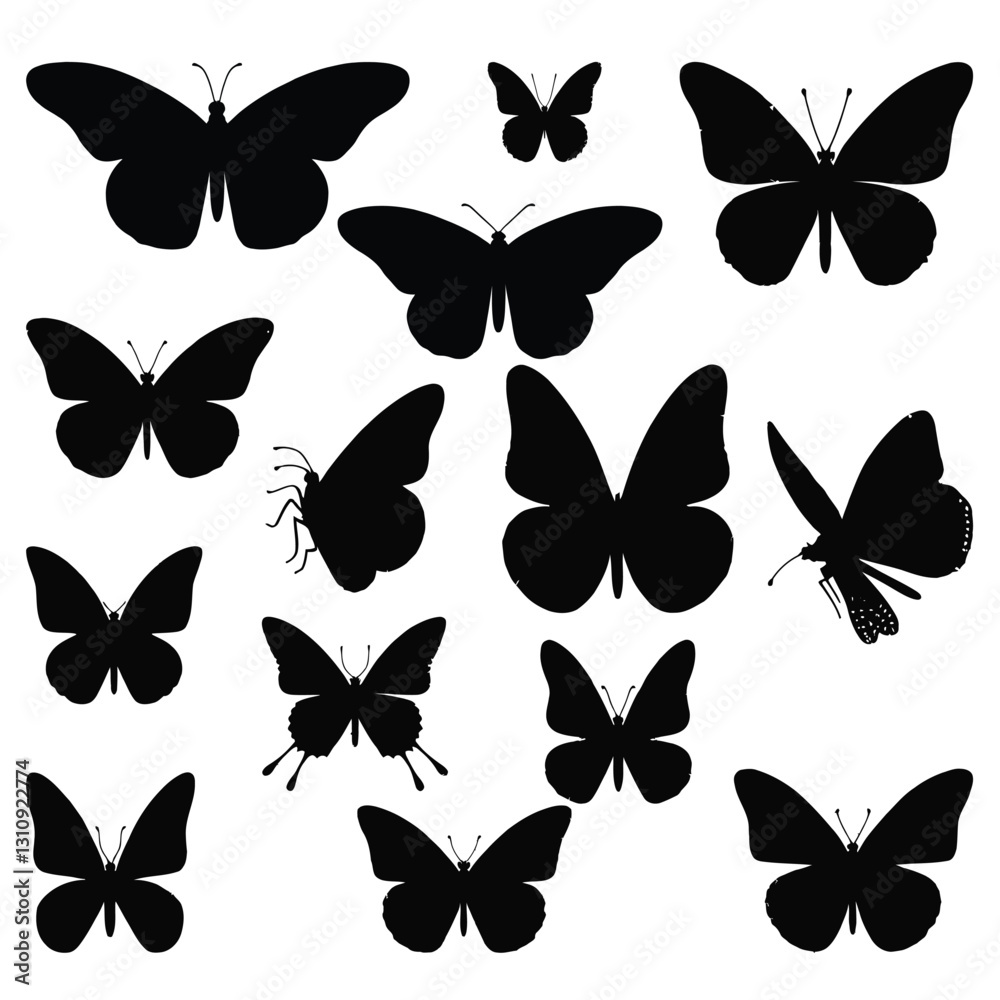 set of butterflies set of butterflies