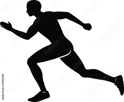 running men black silhouette,runner vector illustration