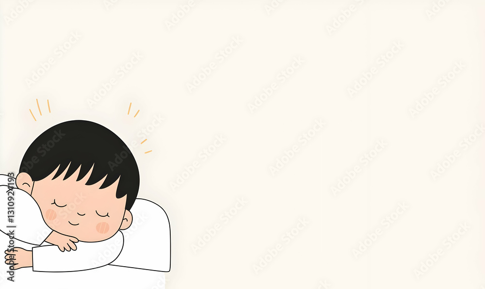 Cute Child Sleeping Peacefully with a Calm Expression in Bed Cute Child Sleeping Peacefully with a Calm Expression in Bed