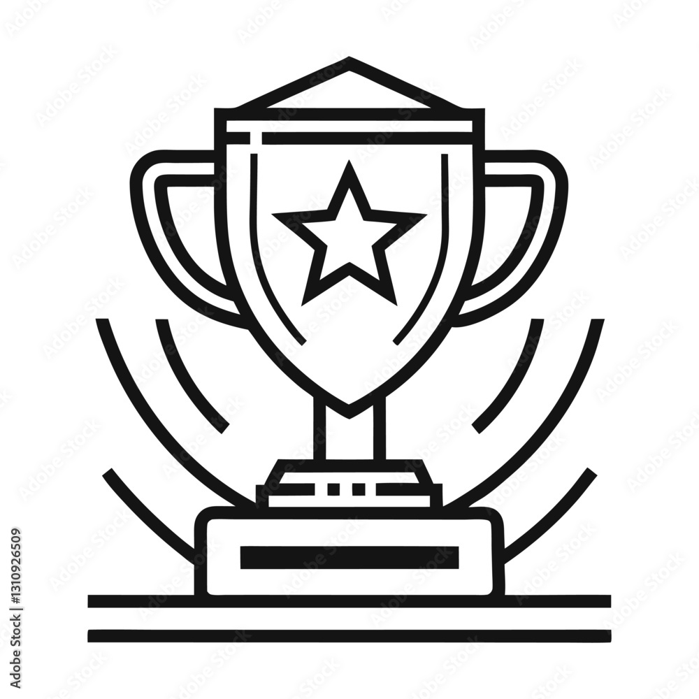 Obraz premium Outline Design of Trophy Symbolizing Achievement and Victory