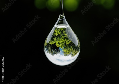 Earth Day Eco-Innovation Transparent Water Droplet Reimagining Global Sustainability with Climate-Positive Design and Green Tech Visualization