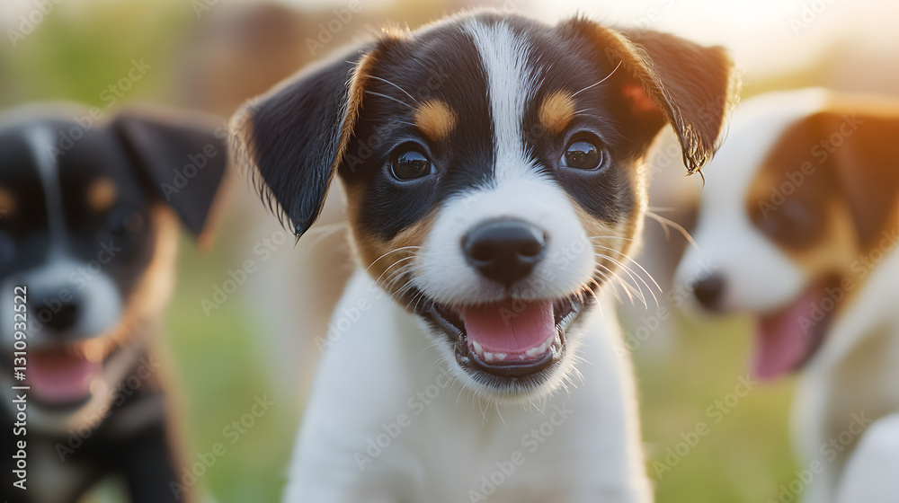 Playful puppies in a sunny park cute animal photography nature close-up joyful moments Playful puppies in a sunny park cute animal photography nature close-up joyful moments