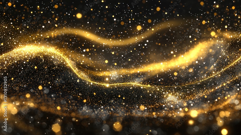 Golden Stardust Waves: A Celestial Dance of Light and Sparkle Golden Stardust Waves: A Celestial Dance of Light and Sparkle