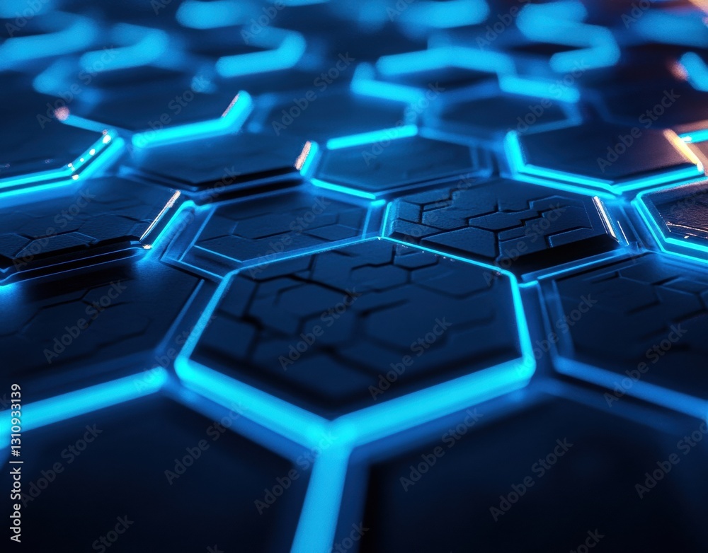 A blue and white hexagonal pattern with a blue and white color scheme A blue and white hexagonal pattern with a blue and white color scheme