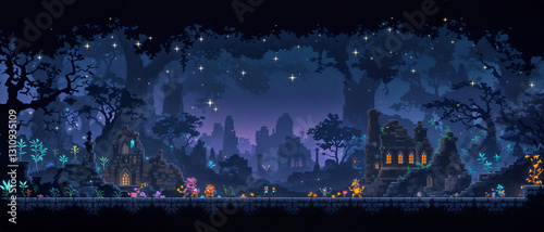 pixel art, game, background, fantasy
