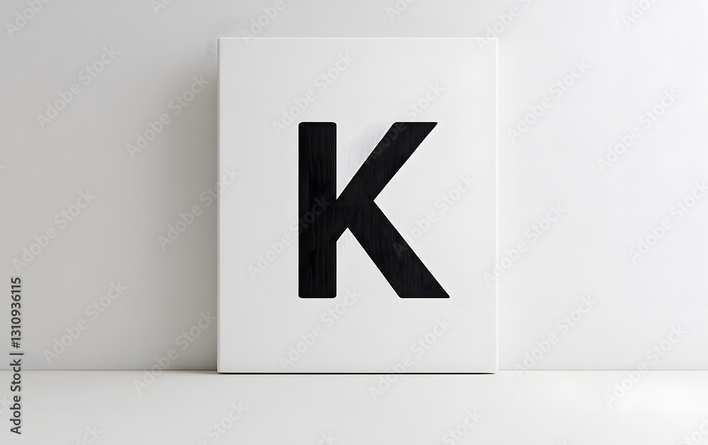 Fototapeta premium 37. A simple and modern letter K placed on a white canvas
