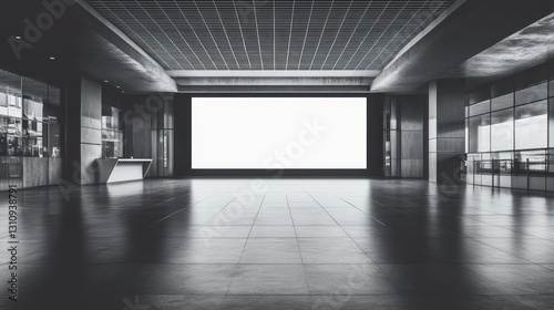 Blank screen lobby modern building presentation