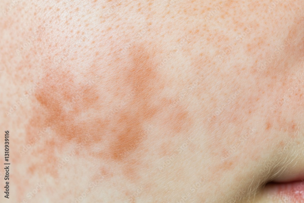 Fototapeta premium Skin close-up highlighting birthmark with smooth texture and detail