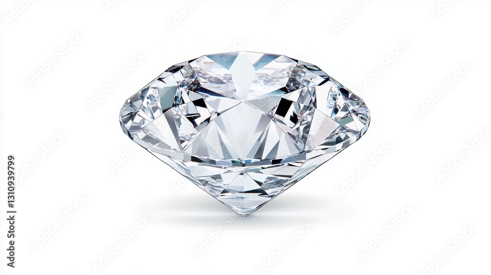 Sparkling Round Cut Diamond on White Background for Jewelry Display Sparkling Round Cut Diamond on White Background for Jewelry Display
