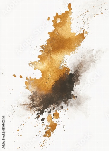 A splash of paint with gold and black colors