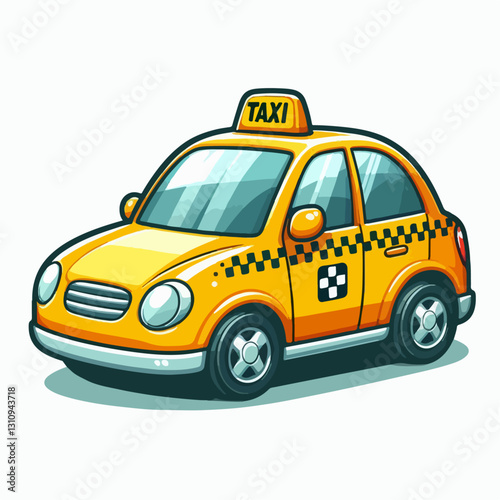 taxi cartoon vector illustration
