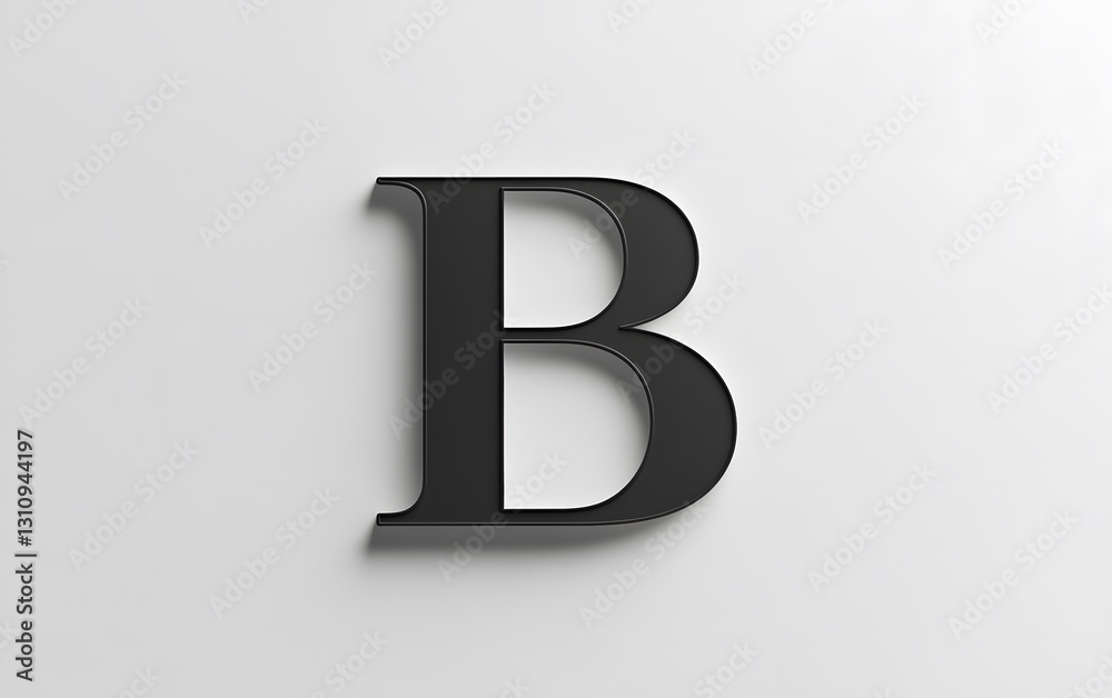 2. White background with letter B in a simple modern font 2. White background with letter B in a simple modern font