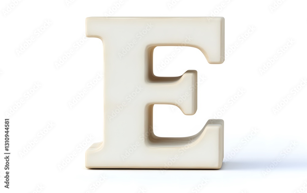 5. A clean and crisp letter E isolated on a white background 5. A clean and crisp letter E isolated on a white background