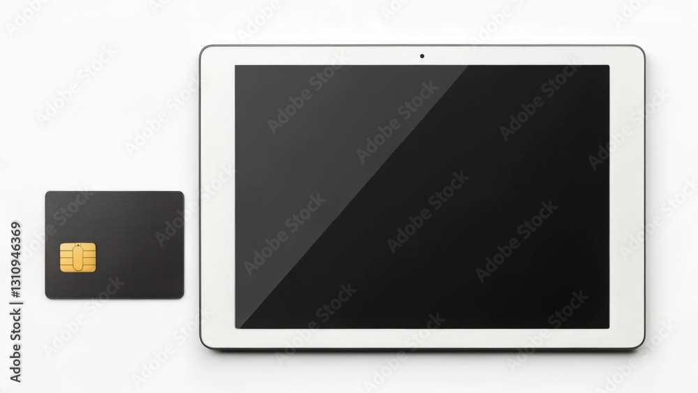 a tablet beside a credit card, symbolizing modern technology and financial transactions a tablet beside a credit card, symbolizing modern technology and financial transactions