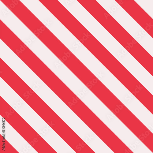 Vector flat illustration with striped pattern which attracts attention and looks festive and chic. Bright background have diagonal red and white lines (stripes). Minimalistic clipart collection