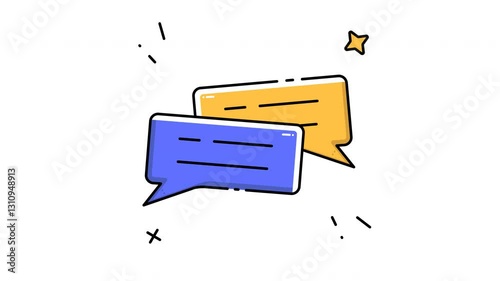 Animated chat filled line icon on transparent background, ecommerce animation, 4k video motion graphic with alpha channel, use for web design, mobile apps, ui design