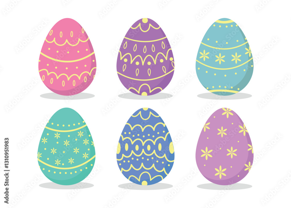 A spring set of Easter eggs for festive decoration A spring set of Easter eggs for festive decoration