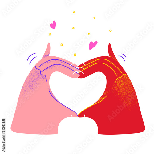 Hands holding up love sign