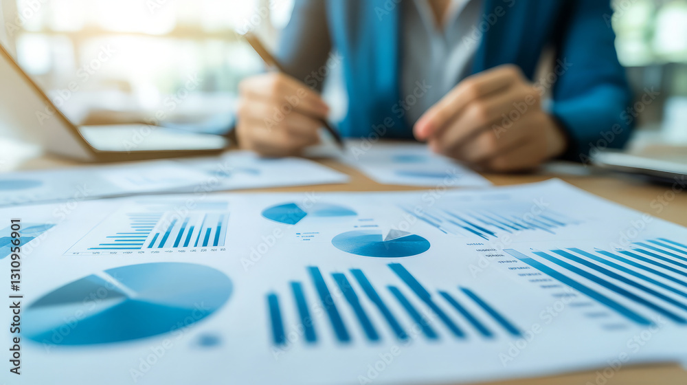 Analyzing data in modern office with charts and graphs Analyzing data in modern office with charts and graphs