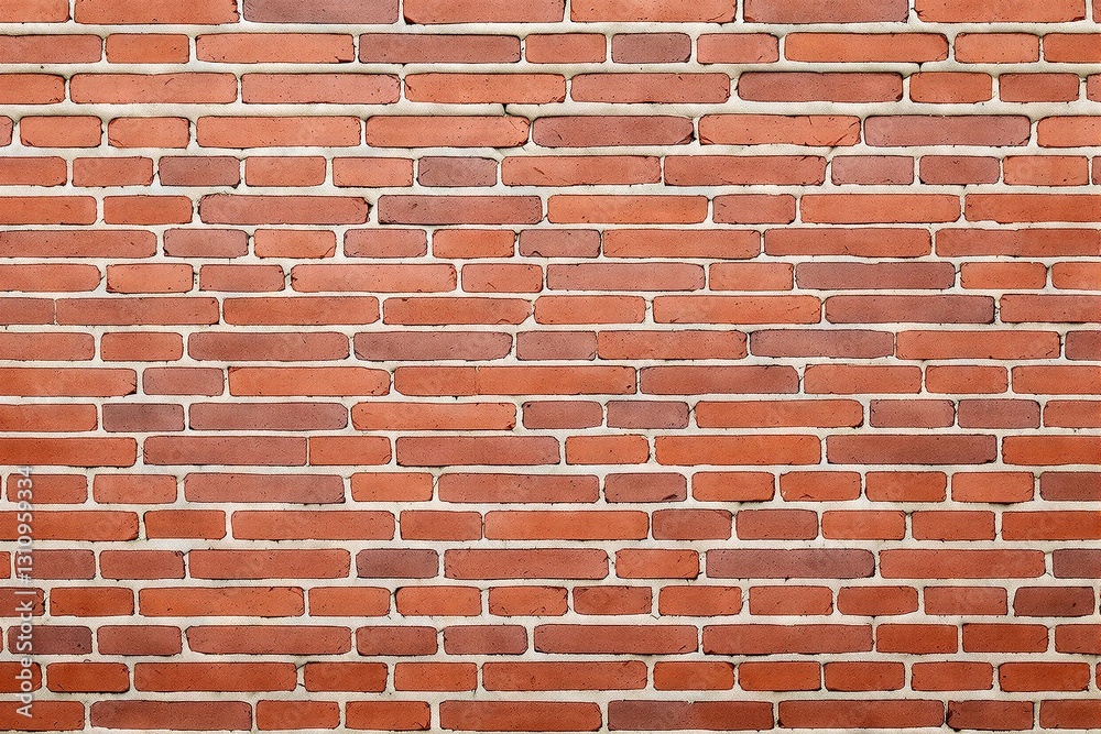 Fototapeta premium Red brick wall texture with white mortar.