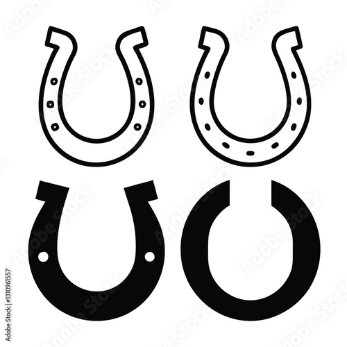 Simple Black and White Horseshoe Design