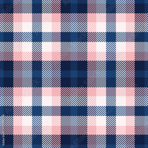 Smoky Prussian Blue and Neon Navy Seamless Tartan Fabric Design