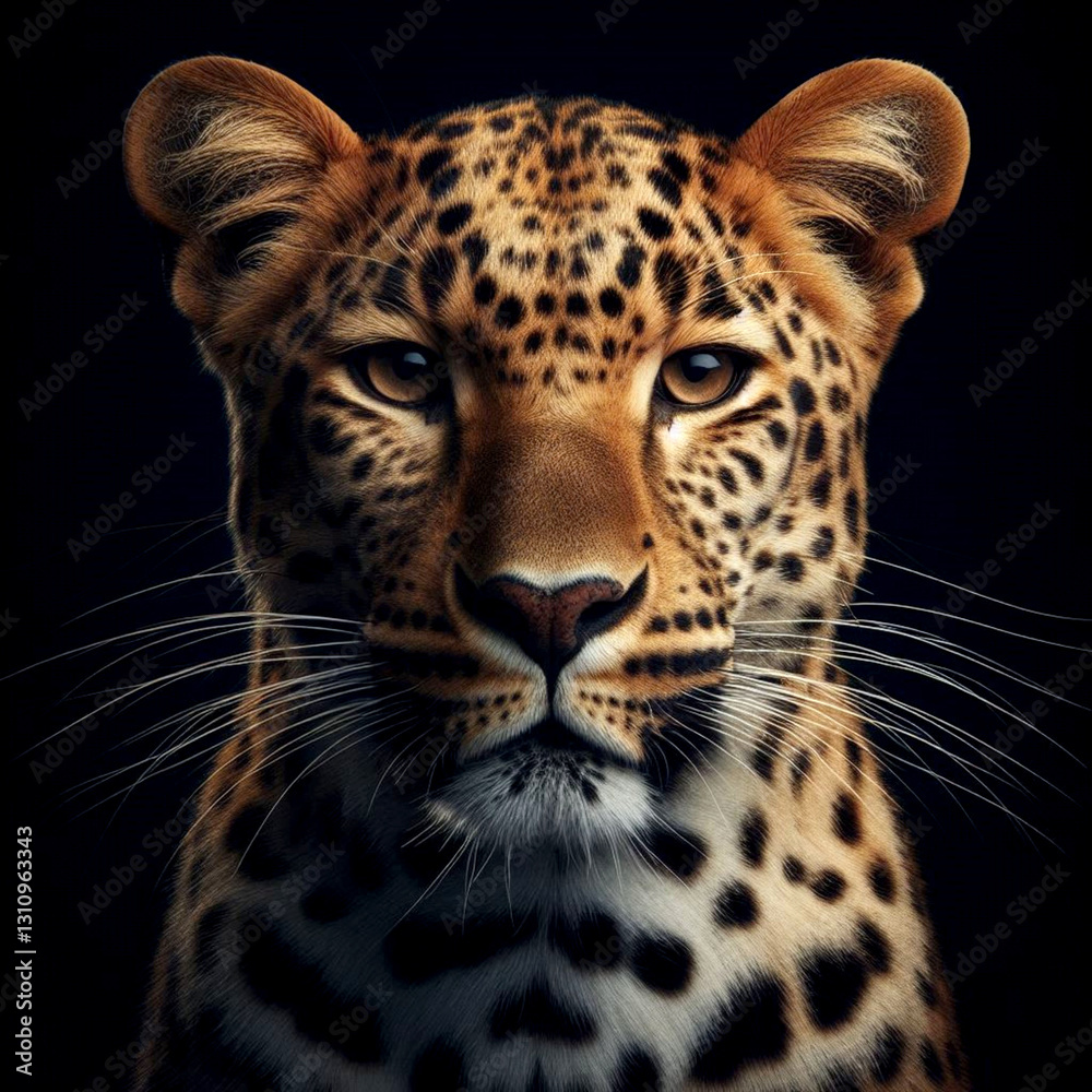 a stern-looking leopard a stern-looking leopard