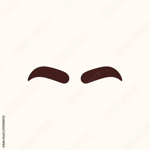 cute eyebrow cartoon flat color vector illustration template design