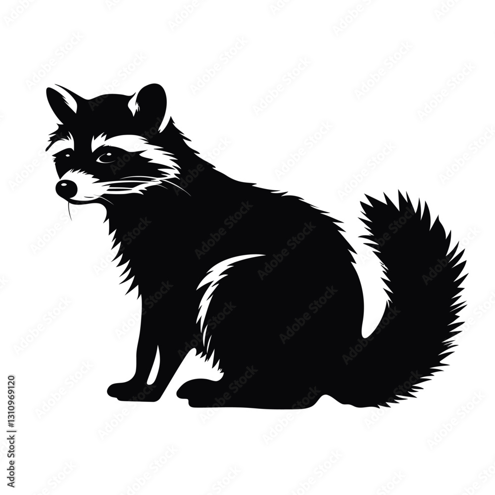 Obraz premium black silhouette of a raccoon