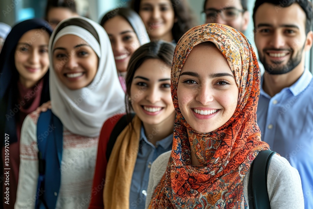 A diverse group of smiling individuals, wearing traditional and modern attire, showcasing unity and happiness in a professional or educational setting. A diverse group of smiling individuals, wearing traditional and modern attire, showcasing unity and happiness in a professional or educational setting.