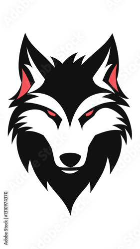 Wallpaper Mural Fierce Wolf Head Logo in Modern Vector Art Style on White Background Torontodigital.ca
