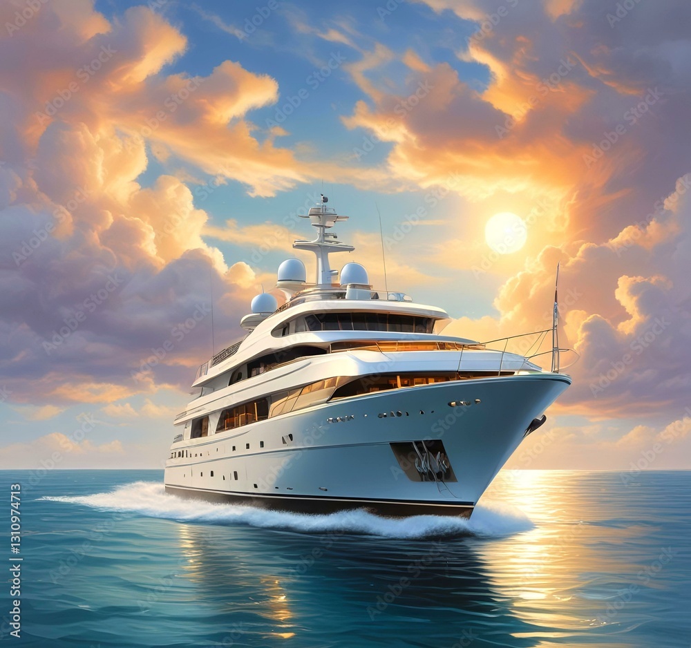 Illustration of sailboat yaht in ocean. Illustration of sailboat yaht in ocean.