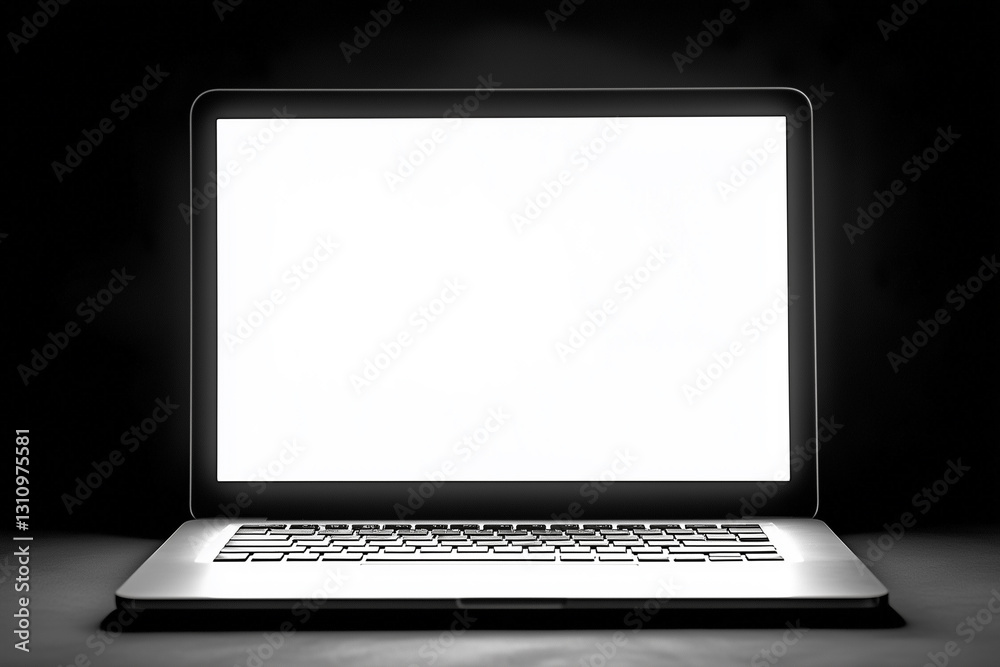 Modern Laptop in Dark Environment Modern Laptop in Dark Environment
