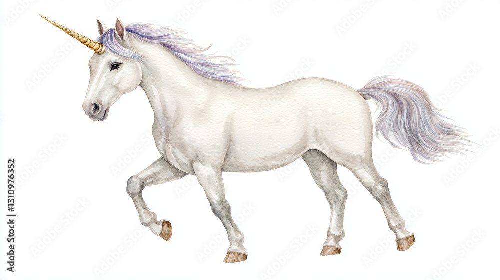 Majestic White Unicorn with Sparkling Horn and Flowing Mane Majestic White Unicorn with Sparkling Horn and Flowing Mane