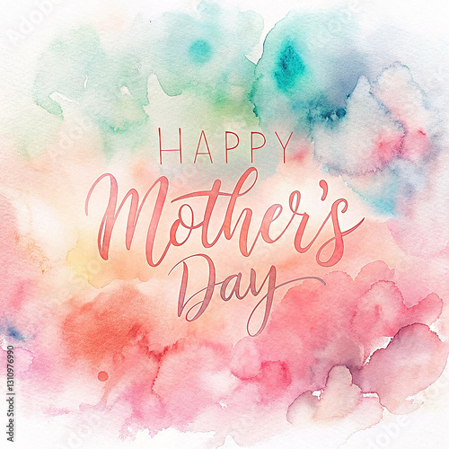 Modern minimalist Happy Mother’s Day card with pastel colors