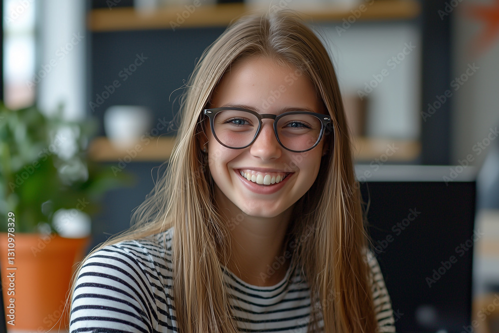 Bright Smile in a Modern Workspace Bright Smile in a Modern Workspace