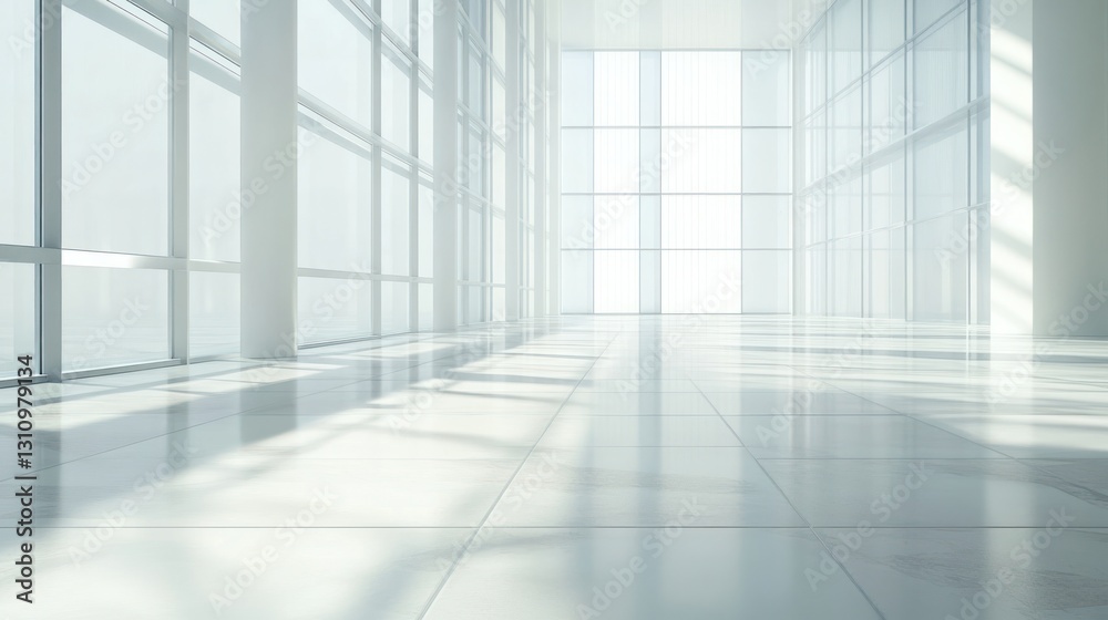 Bright modern office, sunlight, spacious, empty, floor, design, architecture Bright modern office, sunlight, spacious, empty, floor, design, architecture