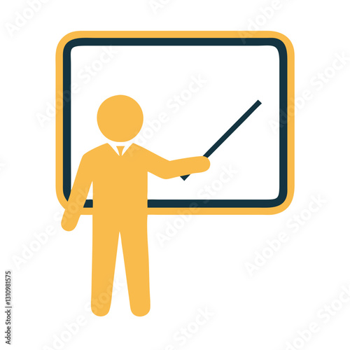 Teacher icon pointing at a blackboard
