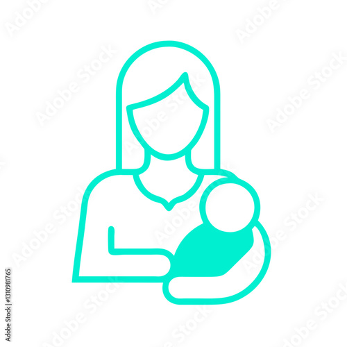 Minimalist mother and baby icon