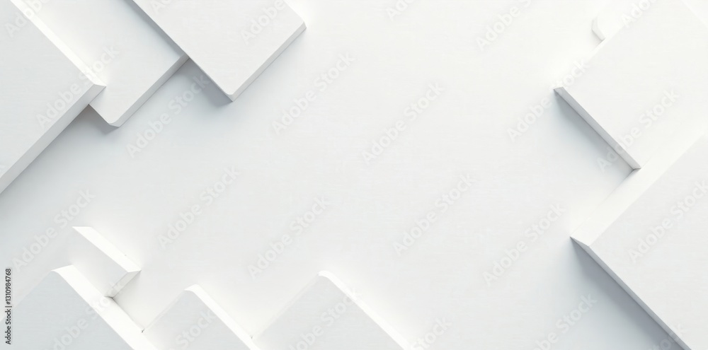 Obraz premium Clean white geometric shapes backdrop Minimalist, abstract design , creative, style