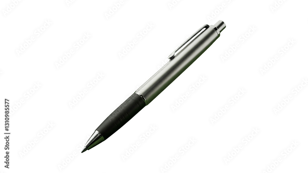 Elegant blue ballpoint pen with a metallic finish and silver accents. Elegant blue ballpoint pen with a metallic finish and silver accents.