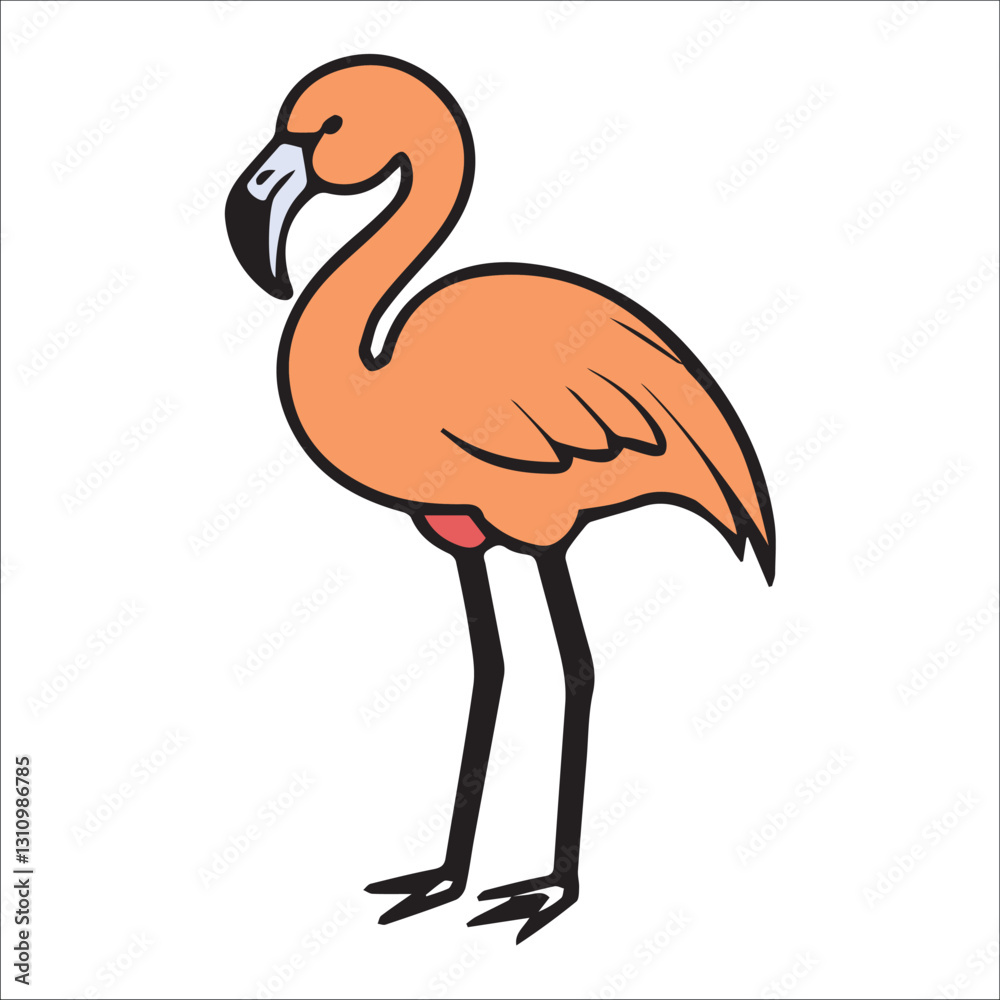 Fototapeta premium Vibrant Coral Flamingo Illustration