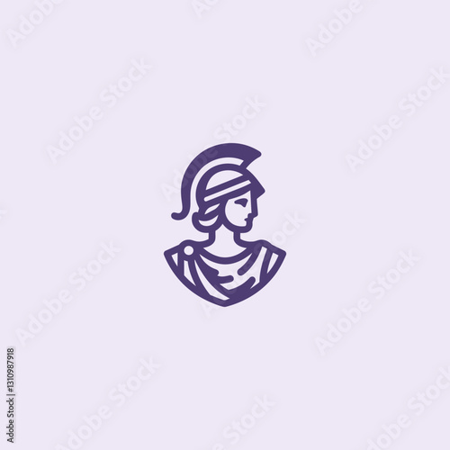 Athena Line Art Logo – A sleek Athena logo in line art, symbolizing wisdom and divine strength.