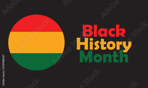 Colorful Typography Banner Template for Black African American History Month. Social Media Poster Design Background. US, Canadian and UK National Holidays. Vector Illustration.
