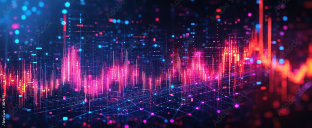 A dynamic vibrant futuristic digital illustration of data visualization A dynamic vibrant futuristic digital illustration of data visualization