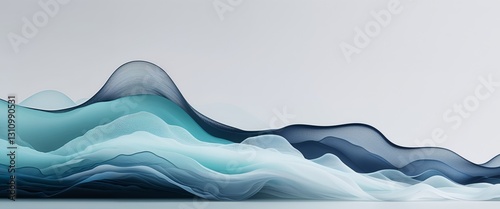 Abstract flowing layers create a sense of deep ocean topography
